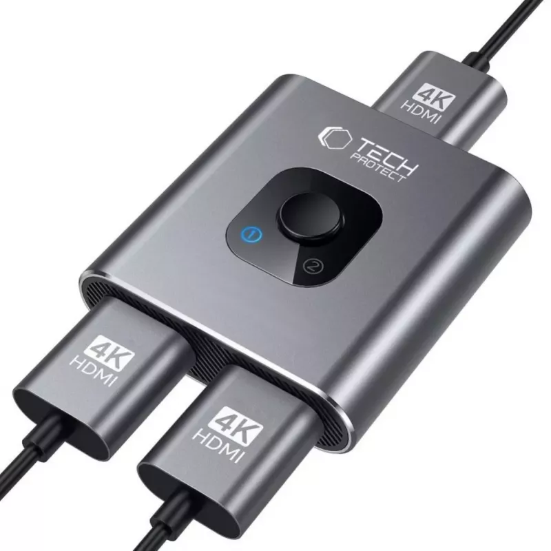 Tech-Protect HB07 USB-C hub adaptér 2-in-1 HDMI 4K 60Hz - sivý