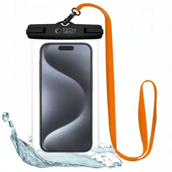 Tech-Protect Magmat Hybrid Case pre Apple iPhone 15 Pro Max, čierna/oranžová, MagSafe-kompatibilné