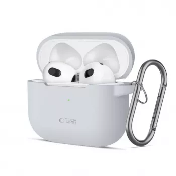 Tech-Protect silikónové puzdro s háčikom pre Apple AirPods 3 - sivé