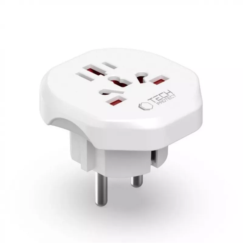 Tech-Protect Universal WL-09 univerzálny cestovný adaptér z EÚ biely
