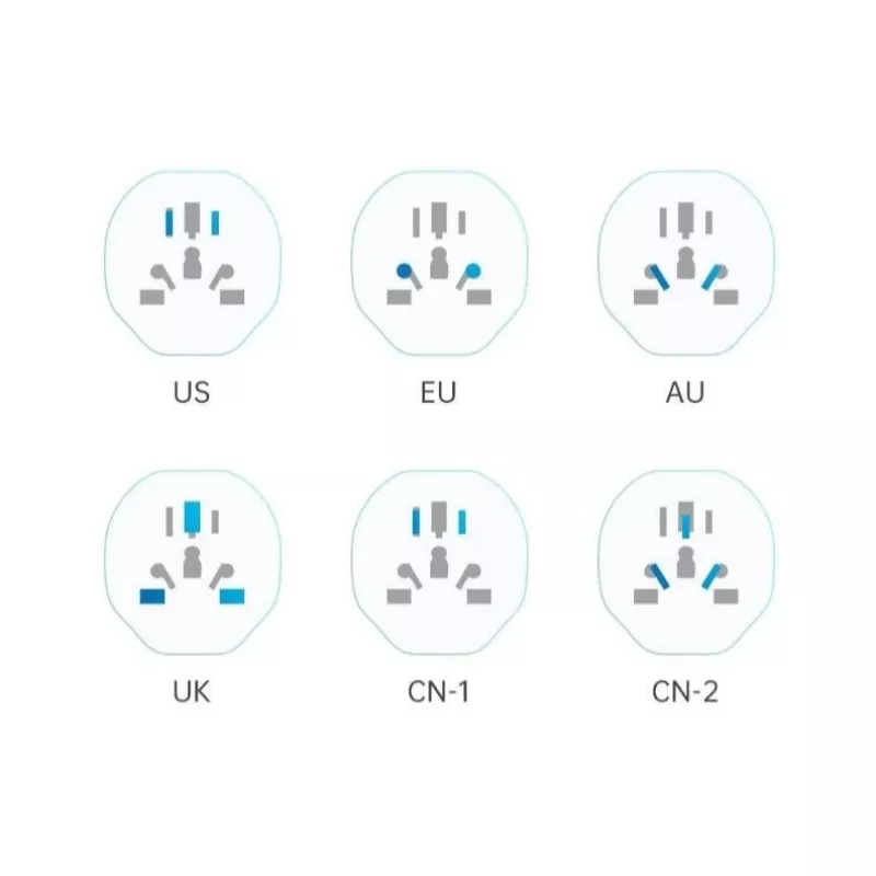 Tech-Protect Universal WL-09 univerzálny cestovný adaptér z EÚ biely