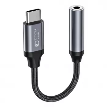 Tech-Protect USB-C na 3,5 mm mini jack audio adaptér (konektor samica) - čierny
