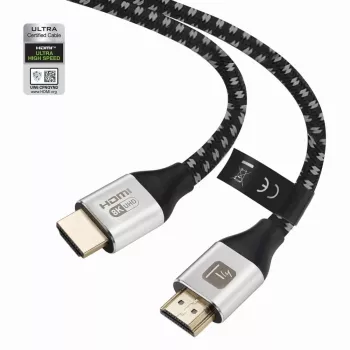 Techly ICOC-HDMI21-8-020T HDMI 2.1 kábel 8K 10K 48Gbps 2m čierny pletený