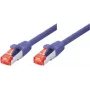 TECLINE Cat 6 S-STP PIMF patch kábel, fialový, 0,5 m, Slim Bend Protection 71500V