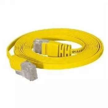 TECLINE Cat.6 U/UTP plochý kábel žltý patch kábel 7,5m – superplochý pod koberec a lištu 77807y