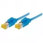 TECLINE Cat 6a S/FTP patch kábel, 0,5m, modrý, LSZH, 10GbE, Hirose TM31 72200B
