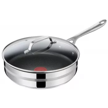 TEFAL Jamie Oliver Premium nerezová panvica 28 cm s titánovou nepriľnavou vrstvou a skleneným viečkom