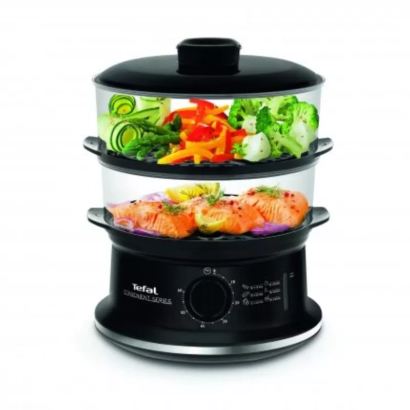 Tefal Convenient VC140135 Parný hrniec, 2 košíky, 6 L, 900 W, čierny