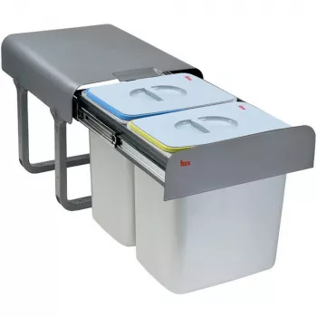 Teka ECO EASY 45 30 L 2 koše pozinkovaná oceľ sivý vstavaný systém na odpad