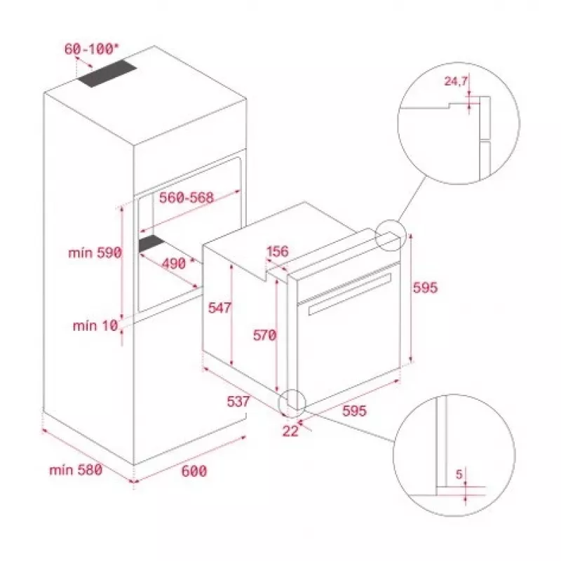 TEKA HSB 6350 SS vstavaná elektrická rúra, 70L, A+ energia, nerez