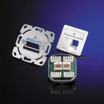 Telegärtner AMJ45 8/8 UP/0 podomietková RJ45 zásuvka, 2-násobná, Cat.6A, tienená, čisto biela J00020A0388