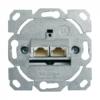 Telegärtner AMJ45 dátový pripojovací modul, 2-port RJ45, Cat.6A tienený, 10G, bez nástroja IDC, zinkové puzdro