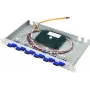 Telegärtner BASIS eco 1U 19 palcový optický patch panel, 12x LC Duplex, 24x OS1 pigtaily, modrý