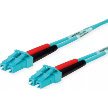 Telegärtner LC na LC multimode OM3 duplex optický patch kábel, 2m, aqua L00871A0006