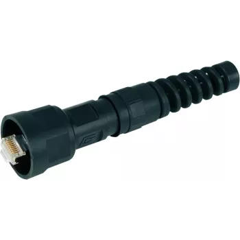 Telegärtner STX V1 RJ45 sada konektorov, plastová verzia 1, rovná, 8P8C, tienená, čierna, 1 kus