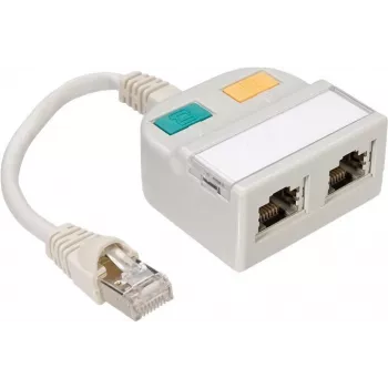 TELEGÄRTNER T-adapter Cat5e na 100Base-T/ISDN RJ45 splitter (J00029A0013)
