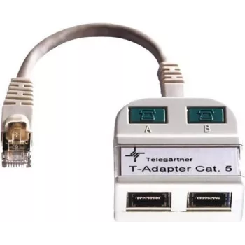 Telegärtner Token Ring splitter RJ45 konektor samec na 2x RJ45 konektor samica tienený svetlosivý J00029A0011