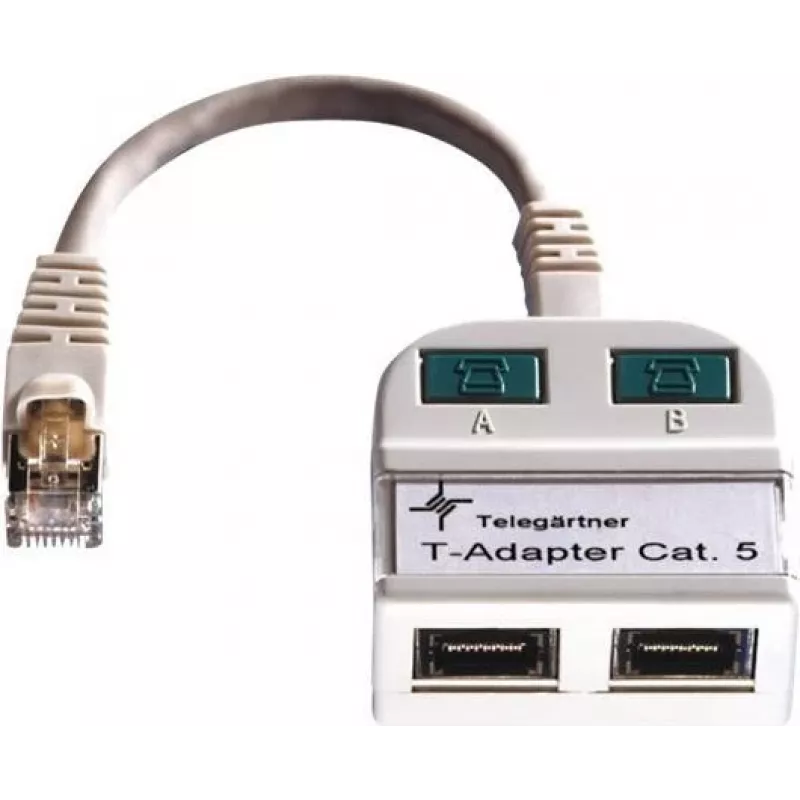 Telegärtner Token Ring splitter RJ45 konektor samec na 2x RJ45 konektor samica tienený svetlosivý J00029A0011