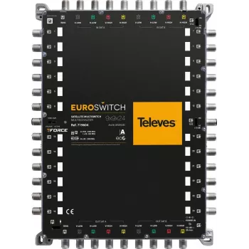 TELEVES EuroSwitch 9x9x24 kaskádový multiswitch 8 SAT + 1 TER vstupy 24 výstupov pre používateľov ref. 719604