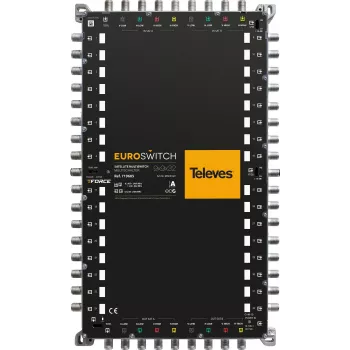 TELEVES EUROSWITCH 9x9x32 F multiswitch, 8 satelitných vstupov, 32 účastníckych výstupov, kaskádovateľný