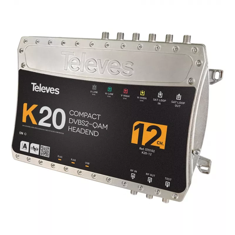 Televes K20-12 Compact Headend 12 transpondér DVB-S2 na QAM