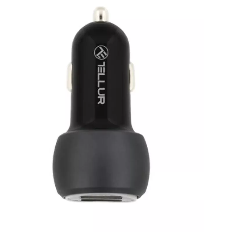 Tellur dvojitá USB nabíjačka do auta s QC 3.0, 6A čierna
