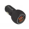 Tellur dvojitá USB nabíjačka do auta s QC 3.0, 6A čierna