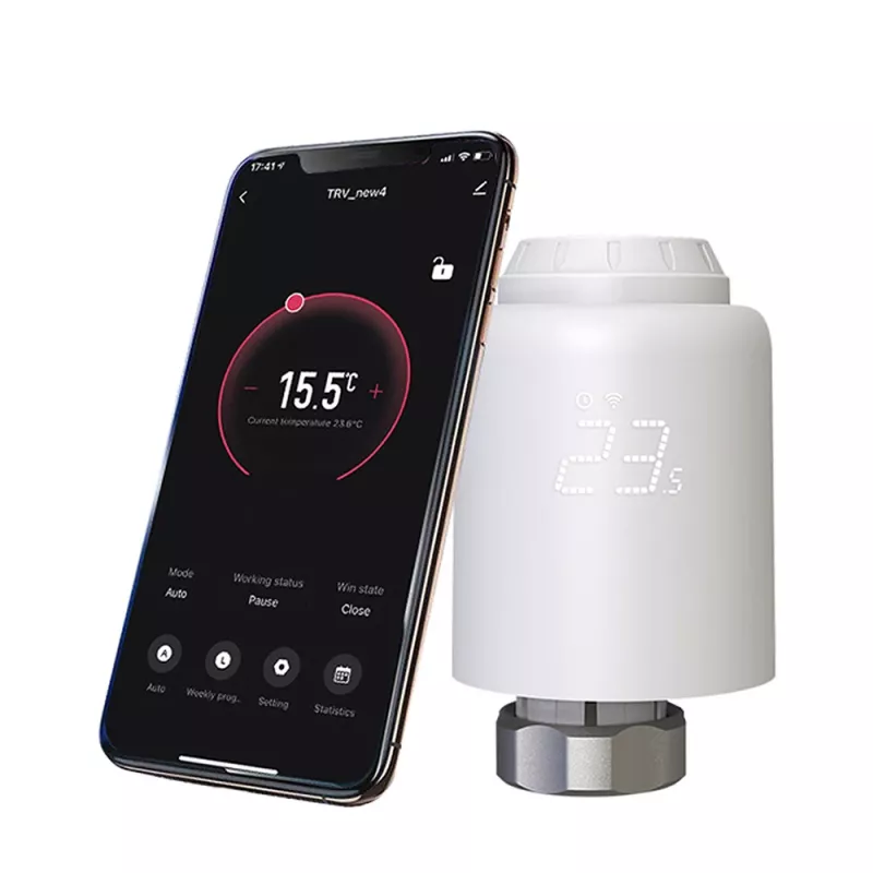 Tellur Smart WiFi termostatická hlavica radiátora RVSH1 LED biela