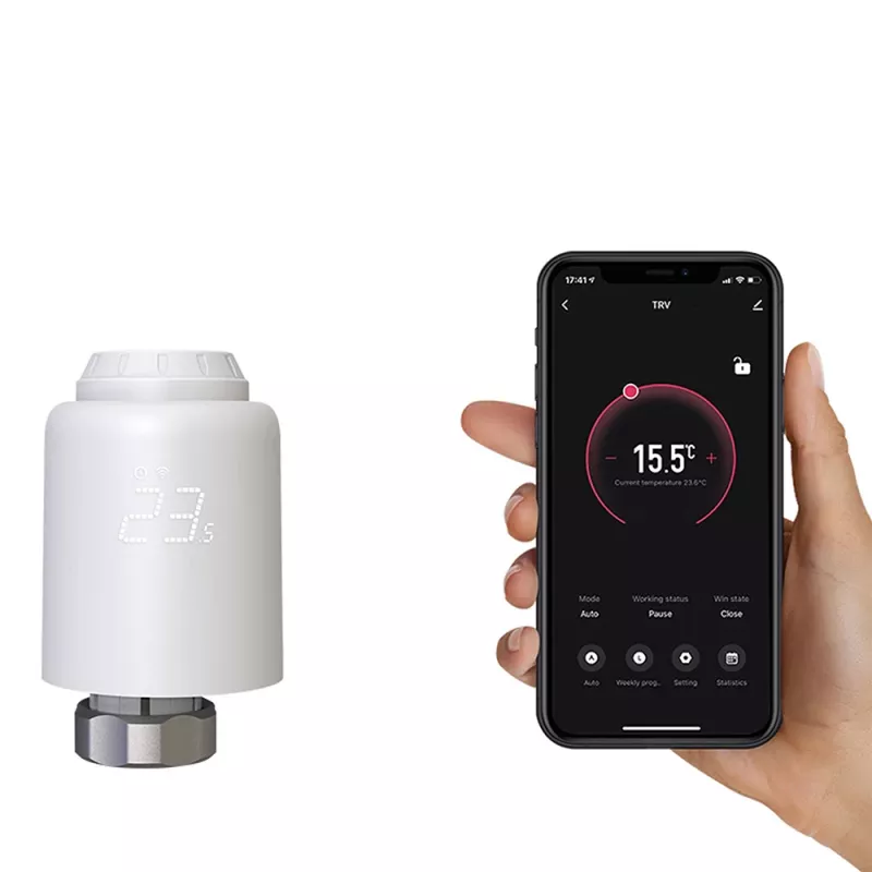 Tellur Smart WiFi termostatická hlavica radiátora RVSH1 LED biela