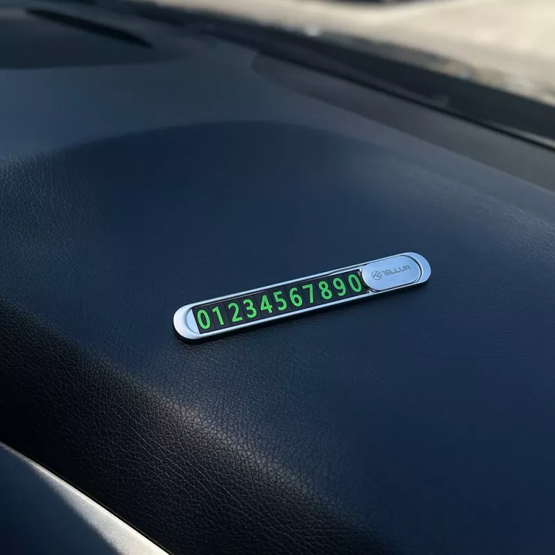 Tellur dočasná parkovacia karta s telefónnym číslom, metallic strieborná