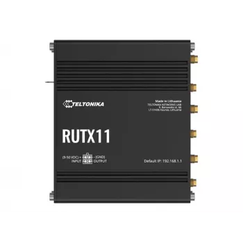 Teltonika RUTX11 4G/LTE Cat 6 Dual-SIM router, US verzia, Wi-Fi 5, 5x Gigabit Ethernet, GPS, hliník, IP30