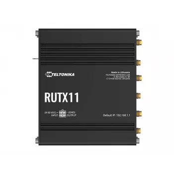 Teltonika RUTX11 4G/LTE Cat 6 Dual-SIM router, US verzia, Wi-Fi 5, 5x Gigabit Ethernet, GPS, hliník, IP30