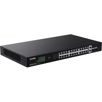 Tenda TEG1128P-24-410W neřízený PoE+ switch 26x1GbE 2xSFP 410W