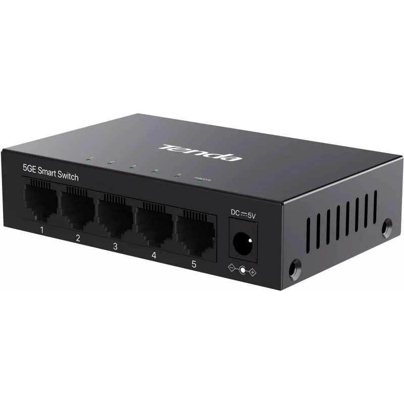 Tenda TEG2205D Web Smart L2 Cloud Managed switch, 5x 10/100/1000 Mbps, kov, bez ventilátora