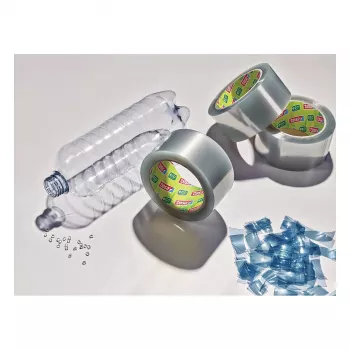 Tesa 58297-00000-01 transparentná PVC baliaca páska, 66 m x 50 mm, lepidlo z prírodného kaučuku, pevnosť v ťahu 60 N, 1 rolka