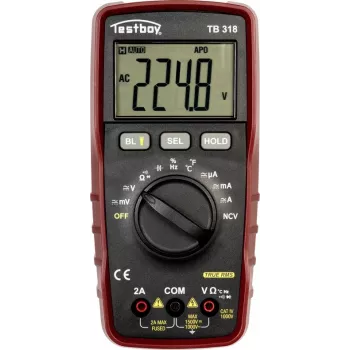 Testboy TB 318 digitálny ručný multimeter CAT IV 1000 V True RMS pre PV systémy