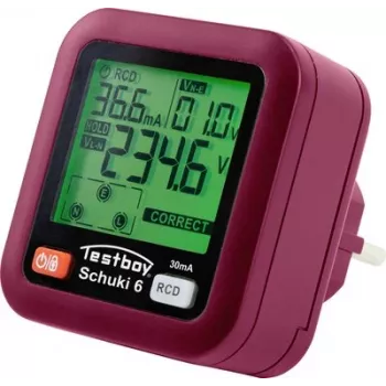Testboy Testavit Schuki 6 tester zásuviek s RCD testom, 230V, Schuko konektor 61610000