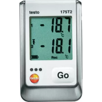 TESTO 175 T2 teplotný dátový logger, 2-kanálový NTC, 1 milión meraní, -35 až +55 °C interný, -40 až +120 °C externý, IP65, USB rozhranie, LCD displej 0572 1752
