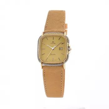 TETRA dámske hodinky 125-C (27 mm) - analógové quartz, nerezové puzdro, biely ciferník, kožený remienok