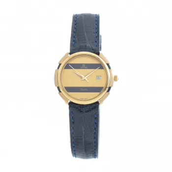 TETRA dámske hodinky 111-BL modrý ciferník modrý kožený remienok 27 mm