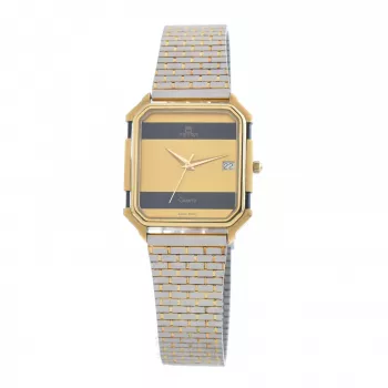 TETRA dámske hodinky 1128-A 27mm nerezové puzdro biely ciferník čierny kožený remienok quartz analógové