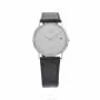 TETRA dámske hodinky T-008 30 mm strieborný ciferník čierny kožený remienok quartz