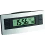 TFA 60.2511 rádiom riadené budík - čierna/strieborná - LCD displej - vnútorná teplota - funkcia odloženia - modré podsvietenie - 2x AAA