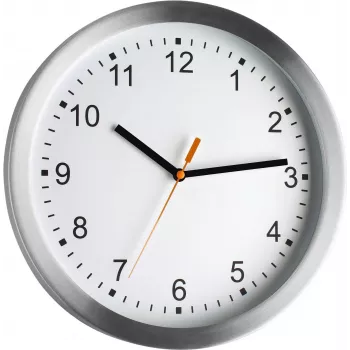 TFA Dostmann 98.1045 rádiové nástenné hodiny – strieborný rám, biely ciferník, 30 cm