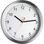 TFA Dostmann 98.1045 rádiové nástenné hodiny – strieborný rám, biely ciferník, 30 cm