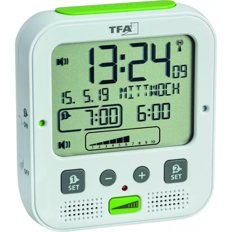 TFA Dostmann BOOM vysokovýkonný rádiový budík, čierny 60.2538.02