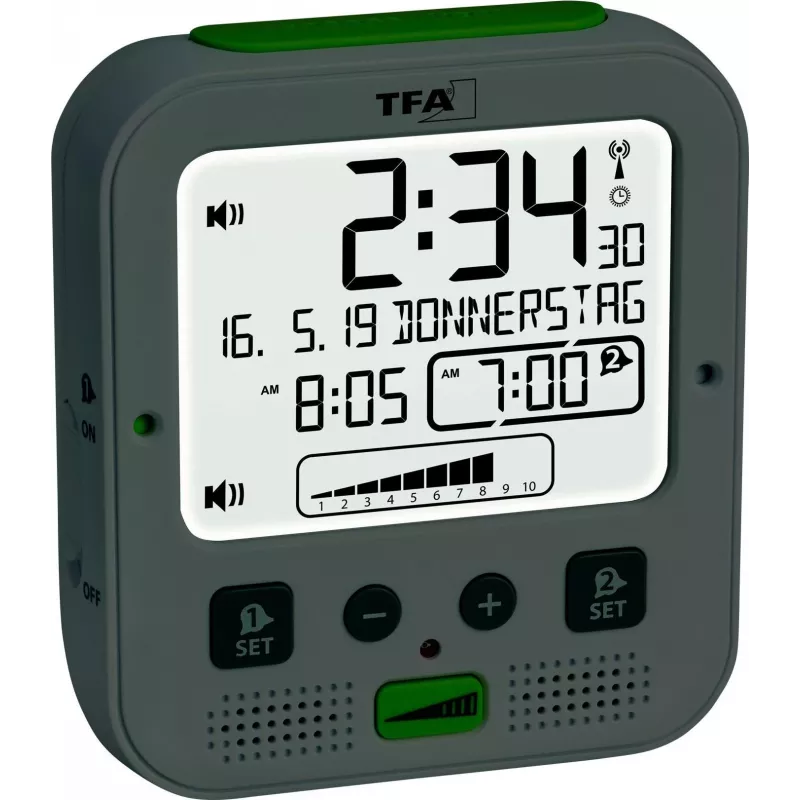 TFA Dostmann BOOM vysokovýkonný rádiový budík, čierny 60.2538.02