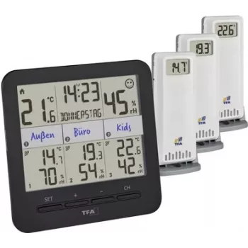 TFA Dostmann KLIMA@HOME 2 bezdrôtový termo-hygrometer, čierny (30.3075.01)
