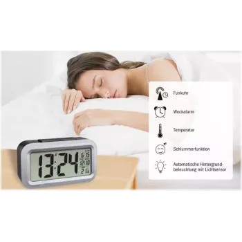 TFA Dostmann Lumio Plus rádiobudík čierny/strieborný