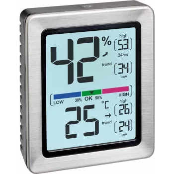 TFA EXACTO digitálny termo-hygrometer strieborný (30.5047.54)